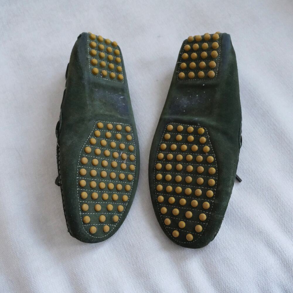 65 Johnnie-O Men’s Get-away driver  olive green suede driving moccasin slip-on - Picture 2 of 9